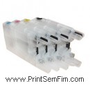 Tinteiros recarregáveis Brother LC1220/1240 com tintas