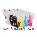 Tinteiros recarregáveis Brother LC980/985/1100 com tinta